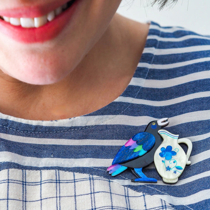 Thirsty Work Brooch by Erstwilder x Pete Cromer
