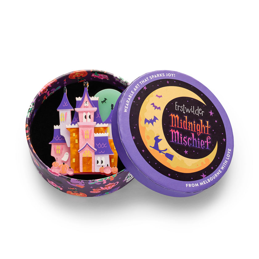 Haunted Hideaway Brooch by Erstwilder – back detail | Midnight Mischief Halloween Collection