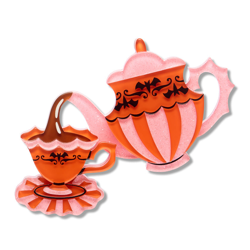 Spills and Spells Brooch by Erstwilder | Midnight Mischief Halloween Collection