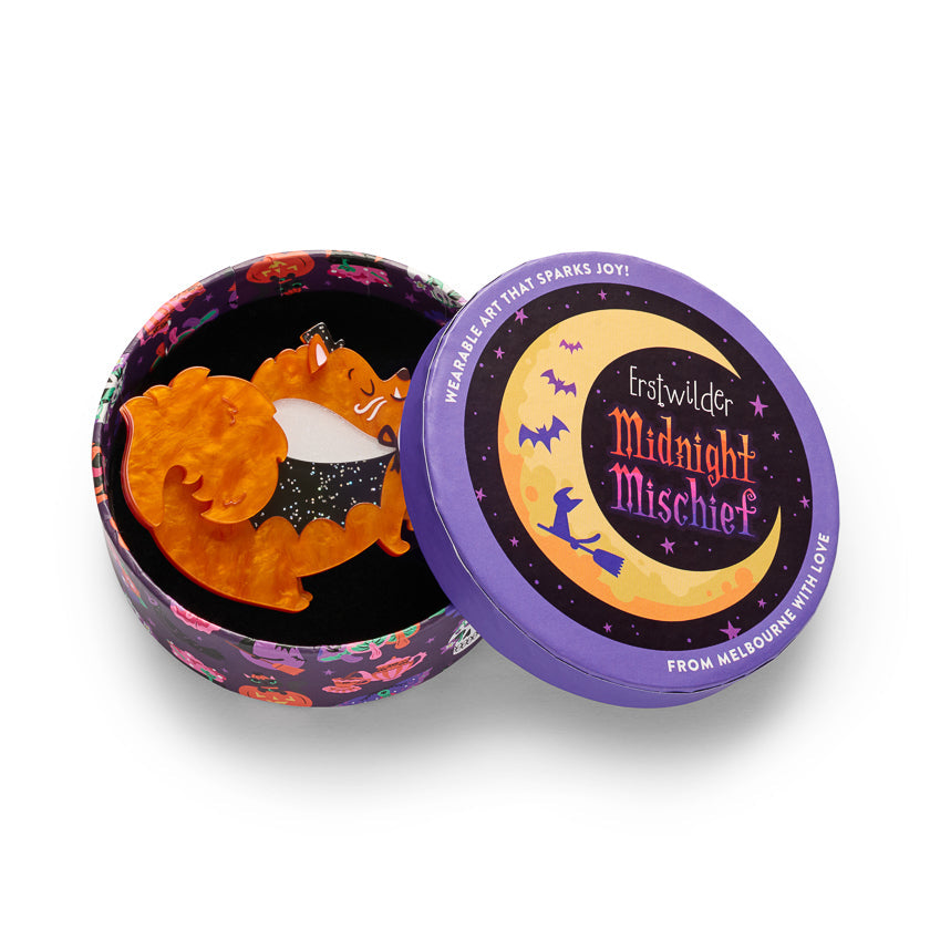 Count Barkula Brooch by Erstwilder – back detail | Midnight Mischief Halloween Collection