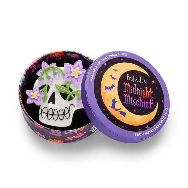 Shade of Night Brooch by Erstwilder – back detail | Midnight Mischief Halloween Collection