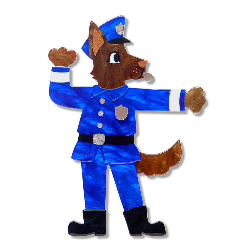 Officer Wags Brooch by Erstwilder | Wild at Work Collection