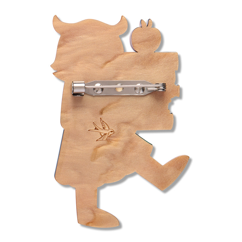 Professor Hootsworth Brooch by Erstwilder shown with gift box | Wild at Work Collection