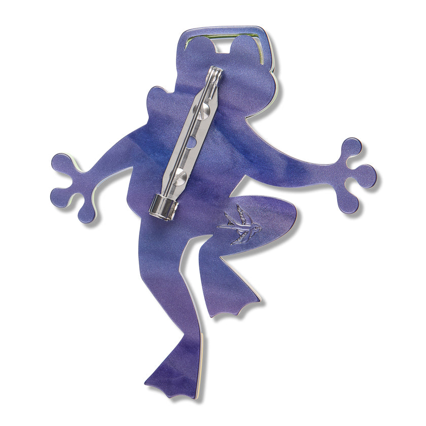 Slick Swimmer Brooch by Erstwilder shown with gift box | Wild at Work Collection