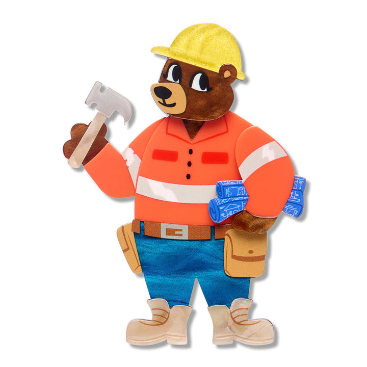 Foreman Grizzly Brooch by Erstwilder | Wild at Work Collection