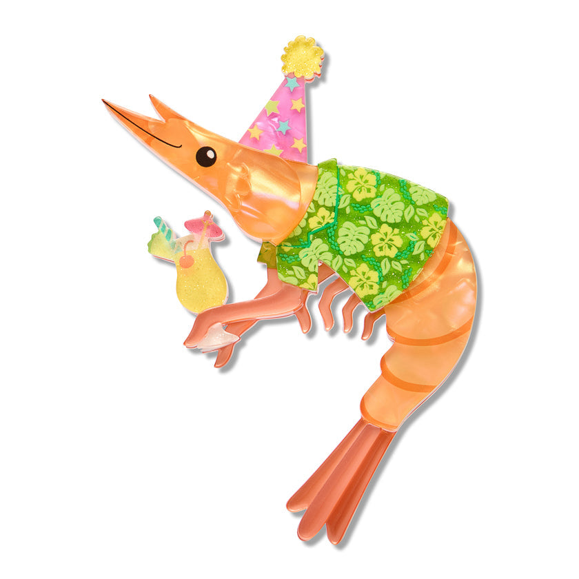 Pascal the Party Prawn Brooch by Erstwilder | Pascal Parade