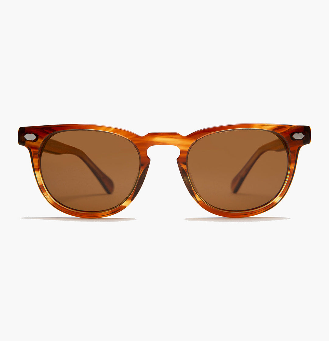 Rounded Square Tortoise Sunglass with Polarized Lens - Blaine