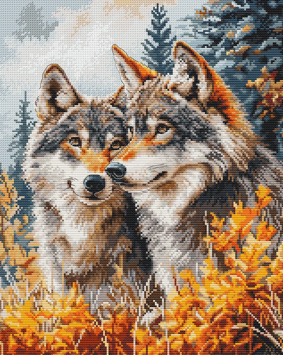 The Guardians of the Forest BM3022L Counted Cross-Stitch Kit