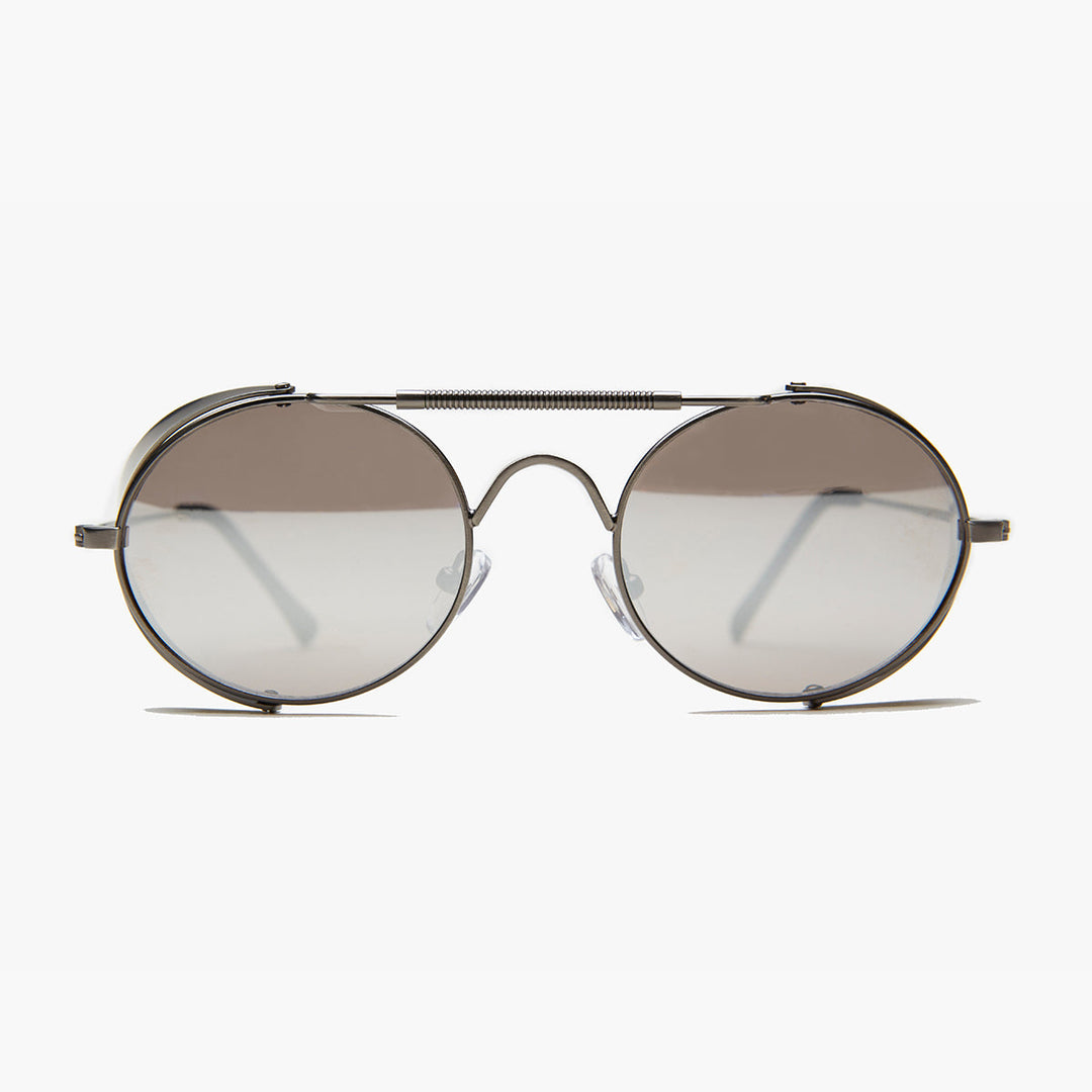 Oval Steampunk Sunglass with Folding Side Shields - Bram 3