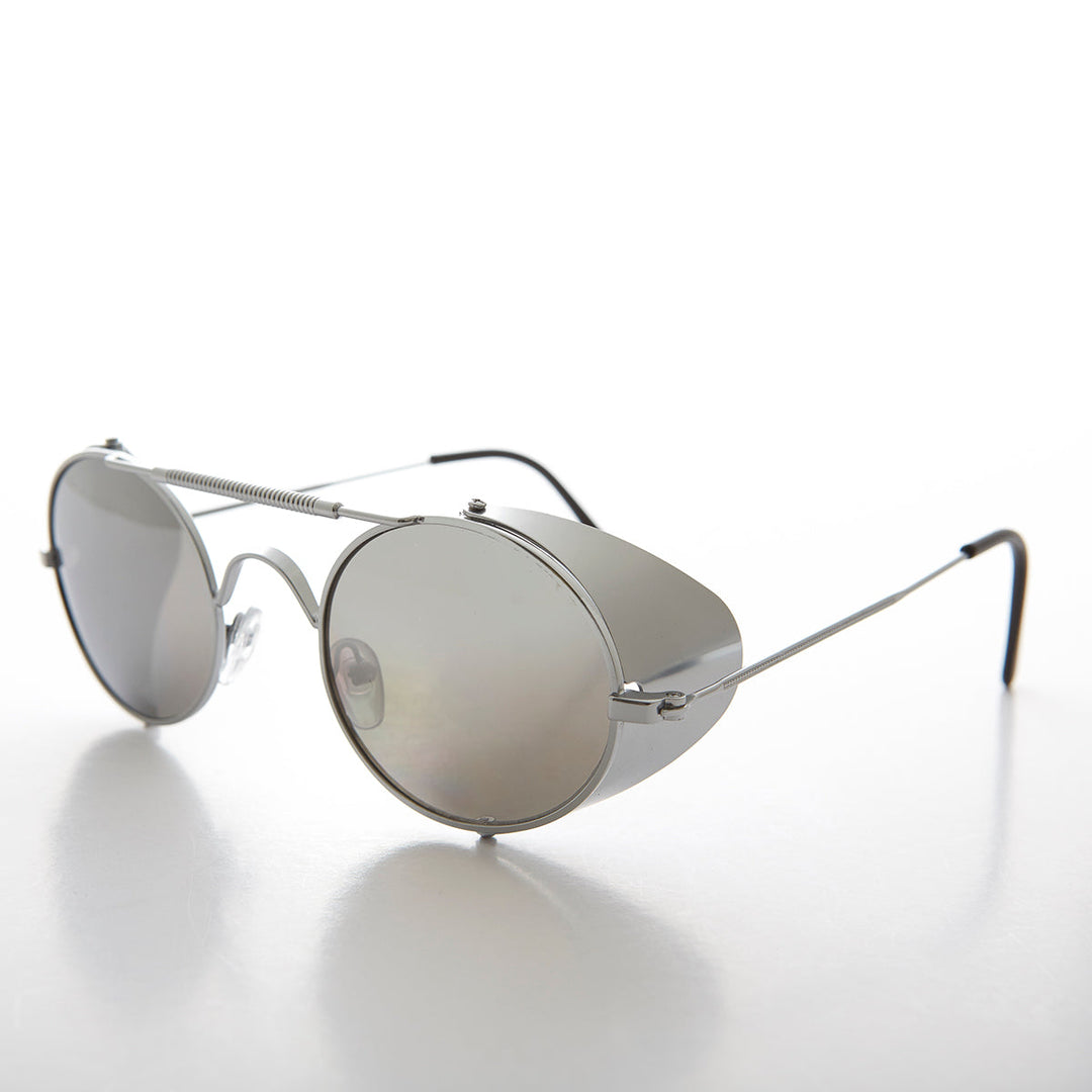 Oval Steampunk Sunglass with Folding Side Shields - Bram 3