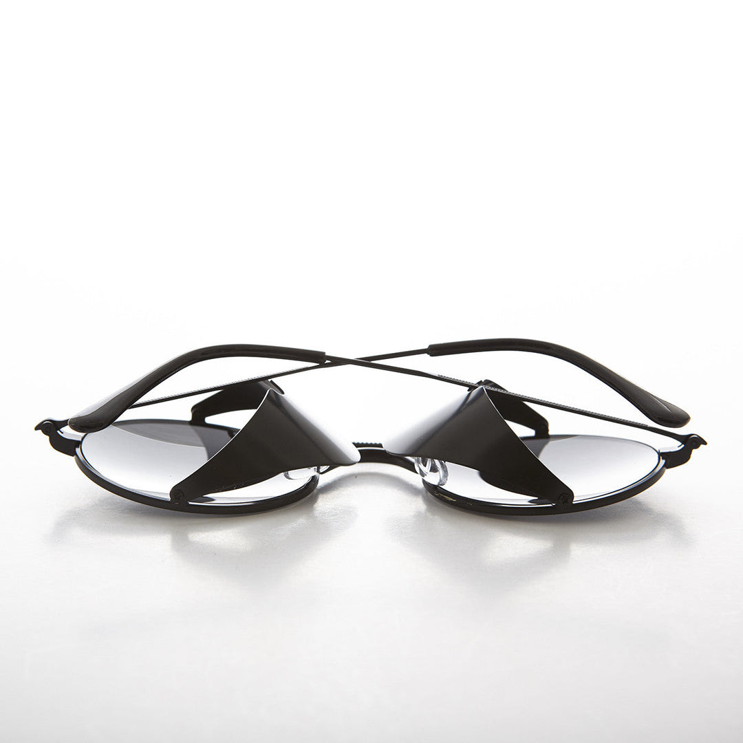 Black Steampunk Sunglass with Folding Side Shields - Bram 4