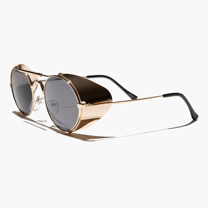 Gold Steampunk Sunglass with Folding Side Shields - Bram 6