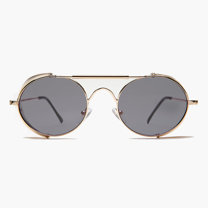 Gold Steampunk Sunglass with Folding Side Shields - Bram 6