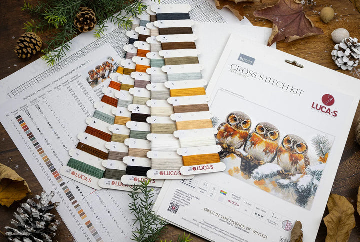 Owls in The Silence of Winter BU5077L Counted Cross-Stitch Kit