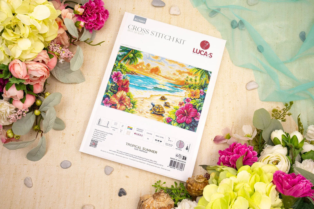 Tropical Summer Counted Cross-Stitch Kit by Luca-S BU5089L
