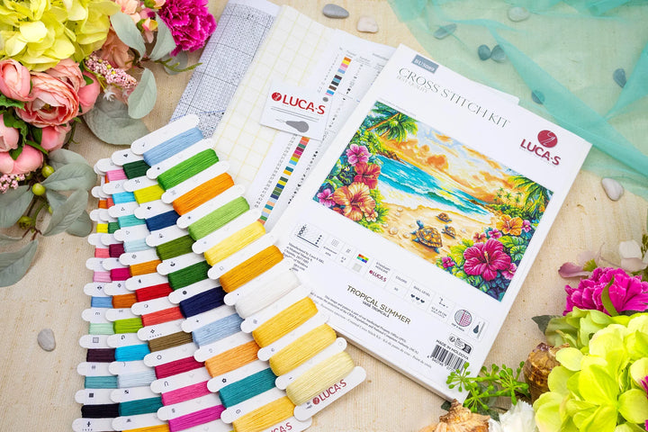 Tropical Summer Counted Cross-Stitch Kit by Luca-S BU5089L