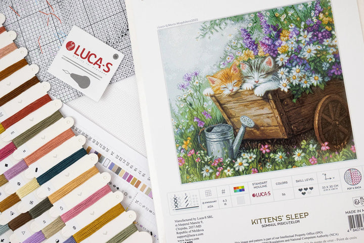 Kittens' Sleep Counted Cross-Stitch Kit by Luca-S BU5093L