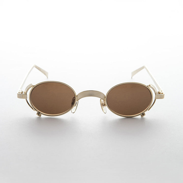90s Oval Goth Steampunk Vintage Sunglass - Byron