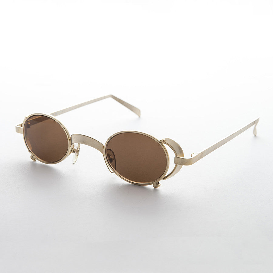 90s Oval Goth Steampunk Vintage Sunglass - Byron