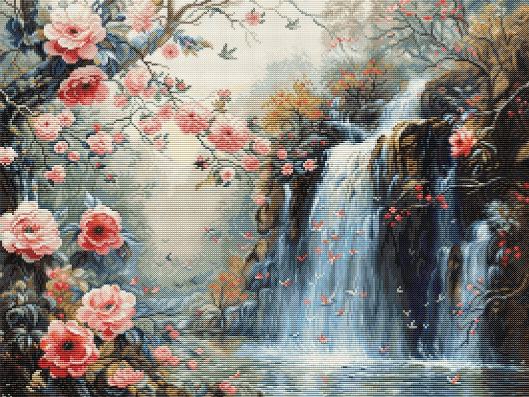 Crystalline Waterfall B708L Counted Cross-Stitch Kit