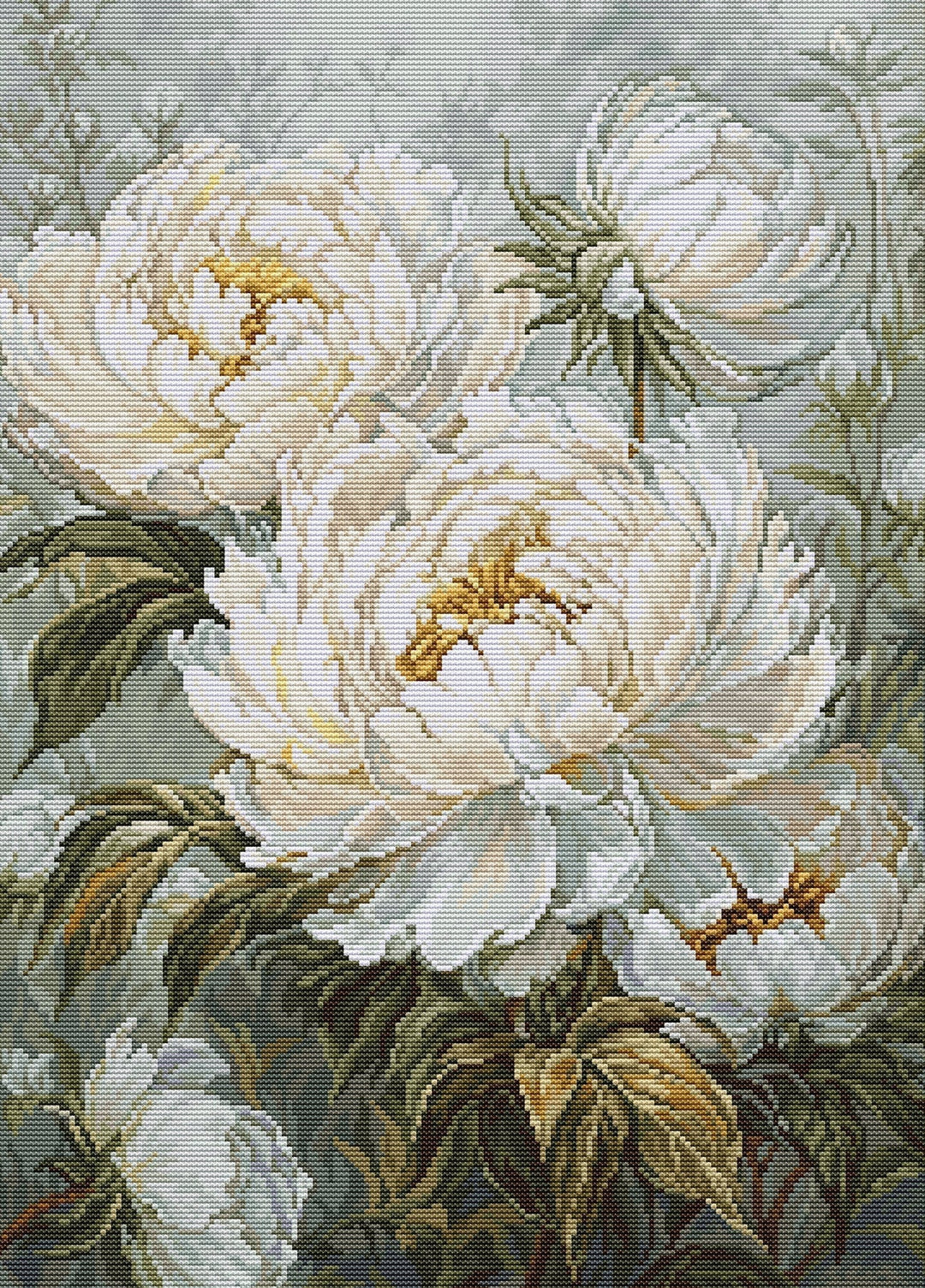 The Light of Spring Peonies B715L Counted Cross-Stitch Kit