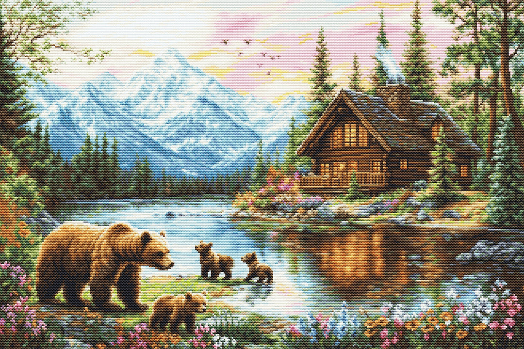 Cubs' Adventure Counted Cross-Stitch Kit by Luca-S B726L
