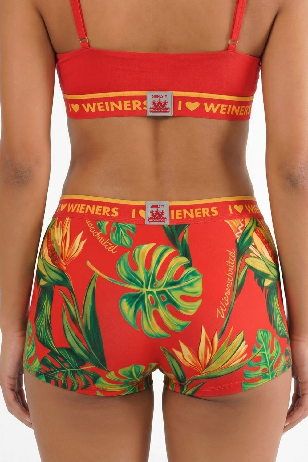 The Wiener In Paradise | Shinesty X Wienerschnitzel Tropical Boyshort Underwear with Waistband