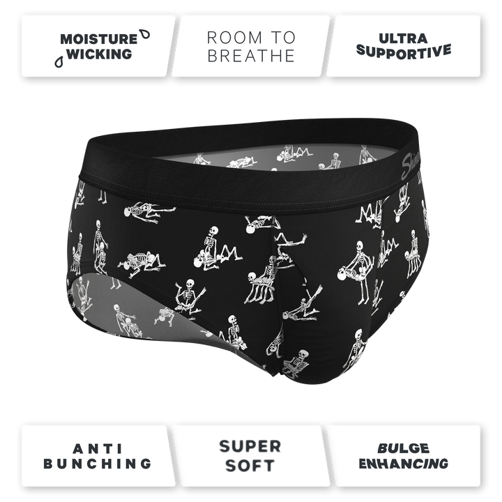 The Bare Back Bones | Glow in the Dark Skeletons Ball Hammock® Pouch Underwear Briefs