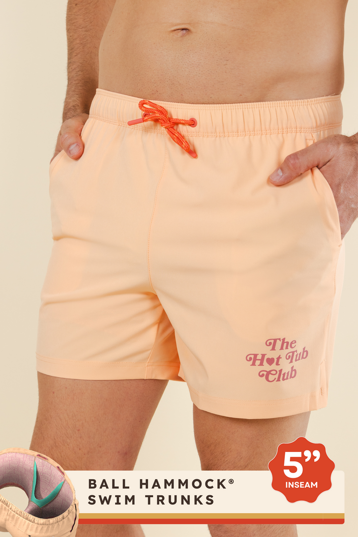 The Beach House | Orange Island Block Ball Hammock® Pouch 5" Swim Trunks