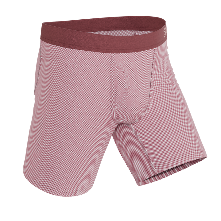 The Bell Pep | Red Chambray Long Leg Ball Hammock® Pouch Underwear With Fly