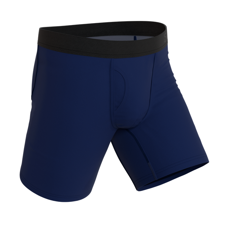 The Big Blue | Navy Long Leg Ball Hammock® Pouch Underwear With Fly
