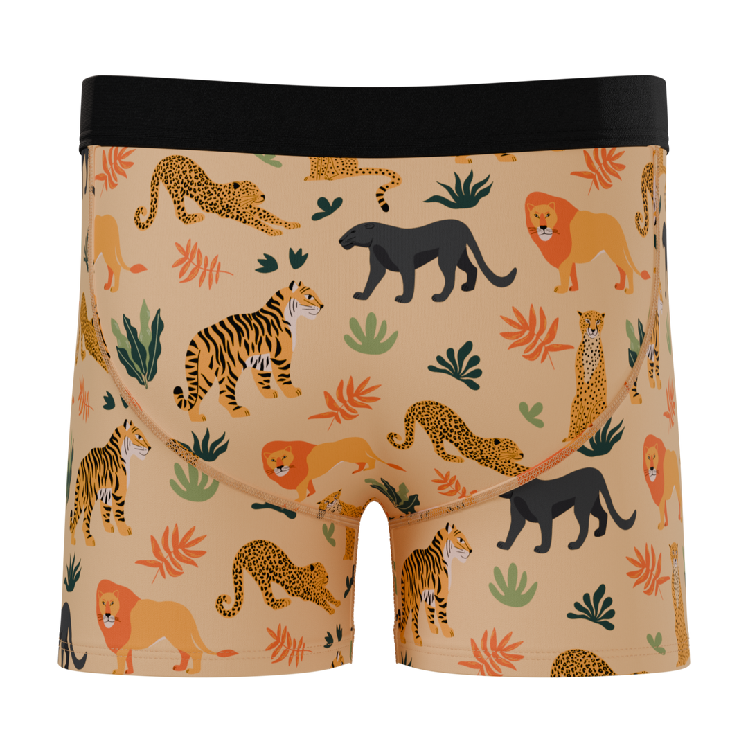 The Big Cat Conga | Safari Animals Boy's Boxer Briefs