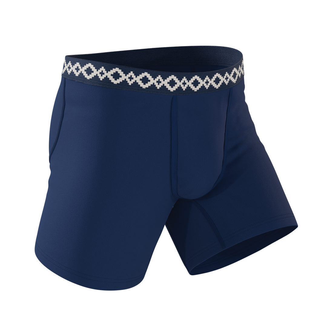 The Big Corbina Blue | La Matera x Shinesty Navy Ball Hammock® Pouch Underwear With Fly