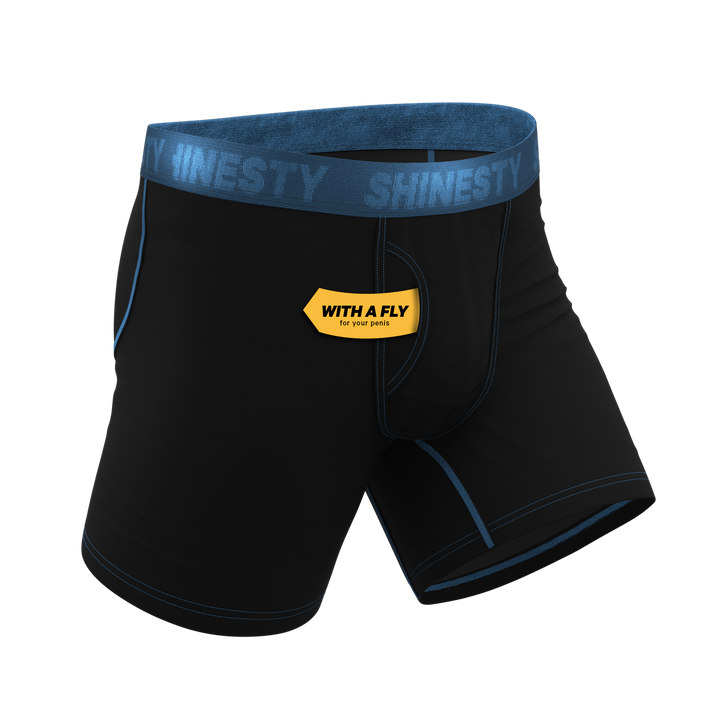The Black Hole | Black and Blue Ball Hammock® Pouch Underwear With Fly