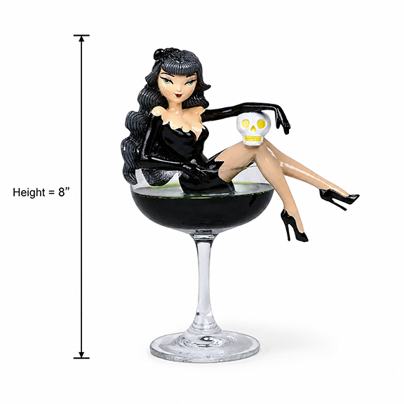 Black Widow Witch 8" Witch in Martini Glass Figurine | December Diamonds – SHIPS JULY