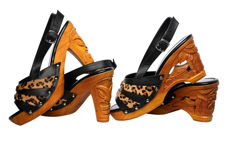 the Souvenir - with a Black Leather and Leopard Slingback