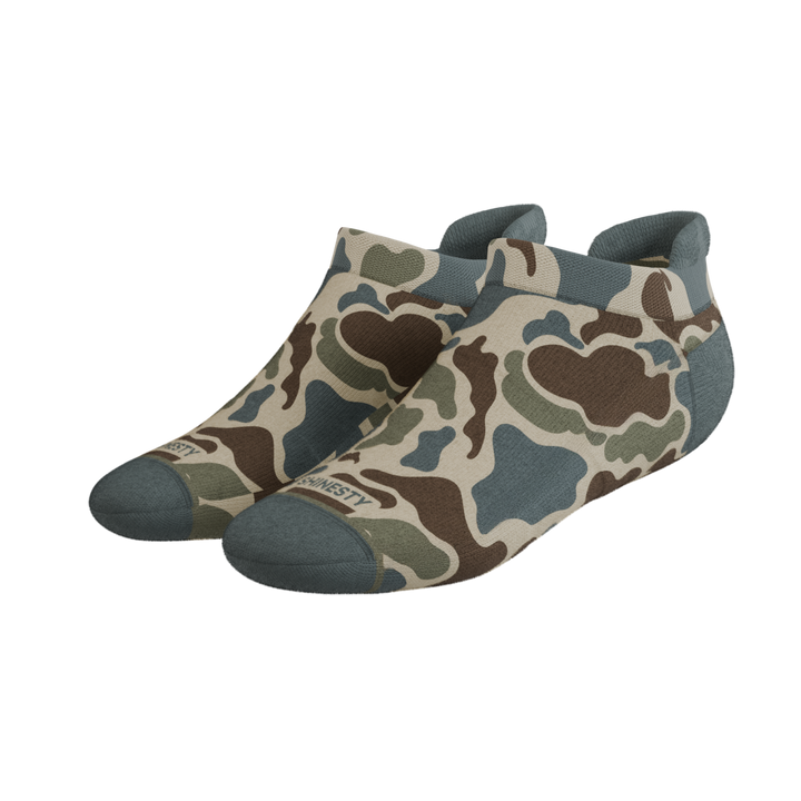 The Blender | Grey Duck Camo Heel Hammock™ Ankle Socks