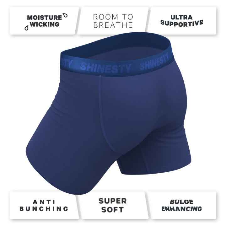 The Bloom Moon | Tonal Navy Ball Hammock® Pouch Underwear With Fly