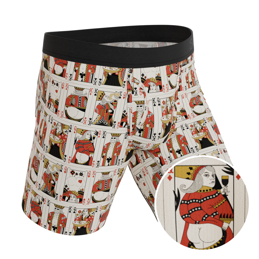 The Bottomless Blackjack | Vintage Playing Cards Long Leg Ball Hammock® Pouch Underwear With Fly