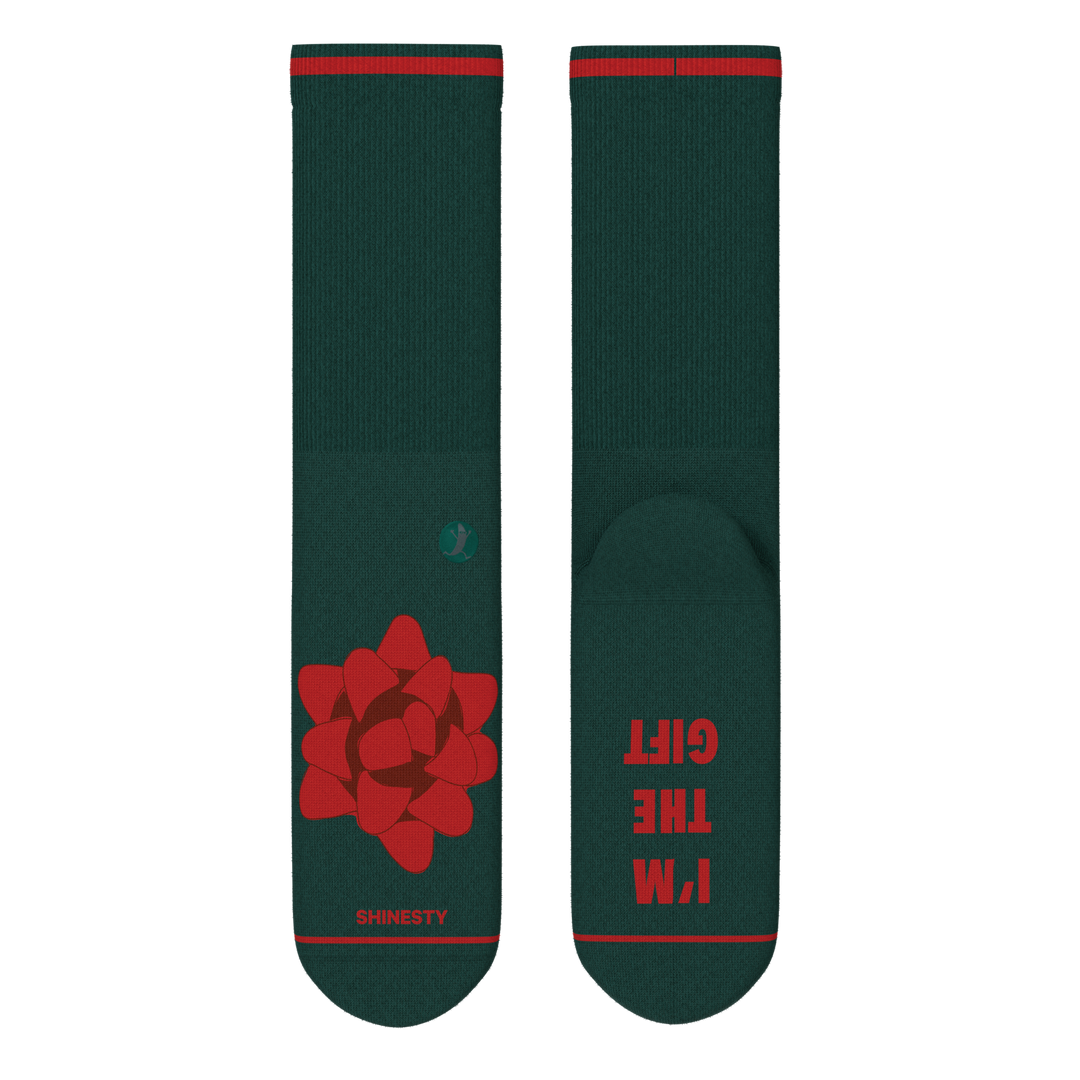 The Bow On Top | Ribbon Present Heel Hammock™ Crew Socks