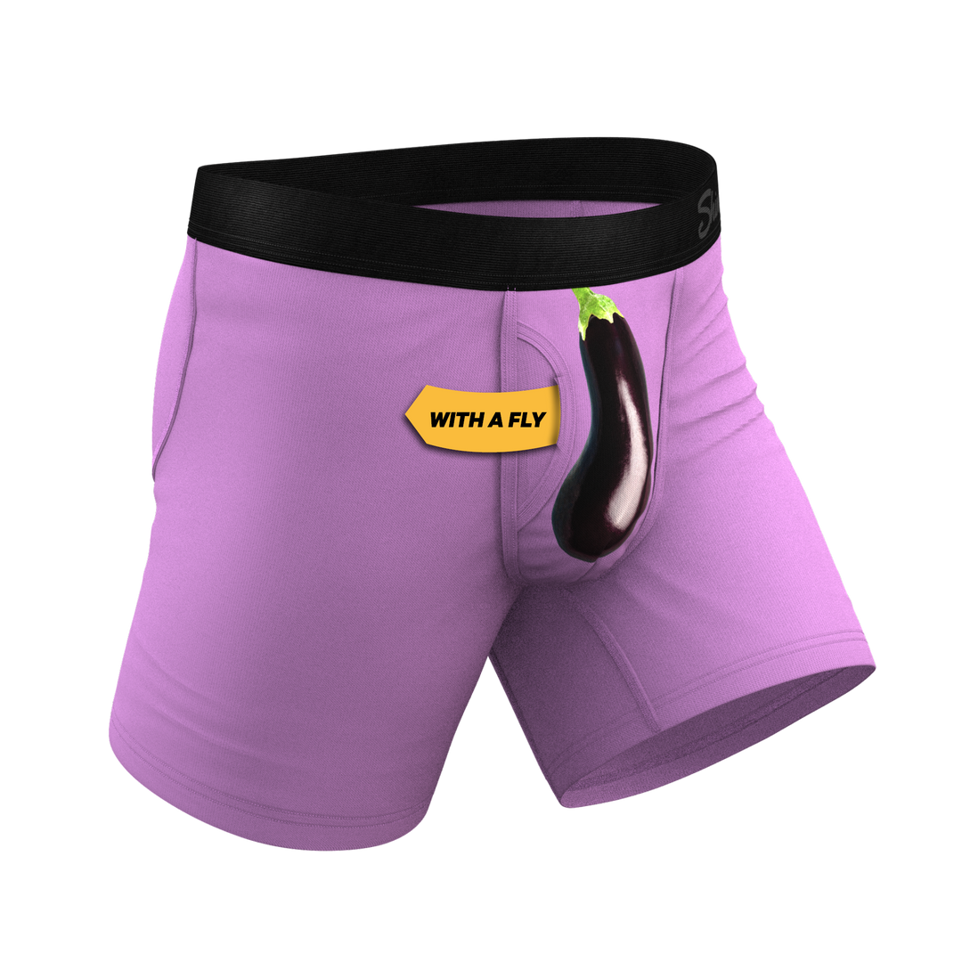 The Double Entendre | Eggplant Ball Hammock® Pouch Underwear With Fly