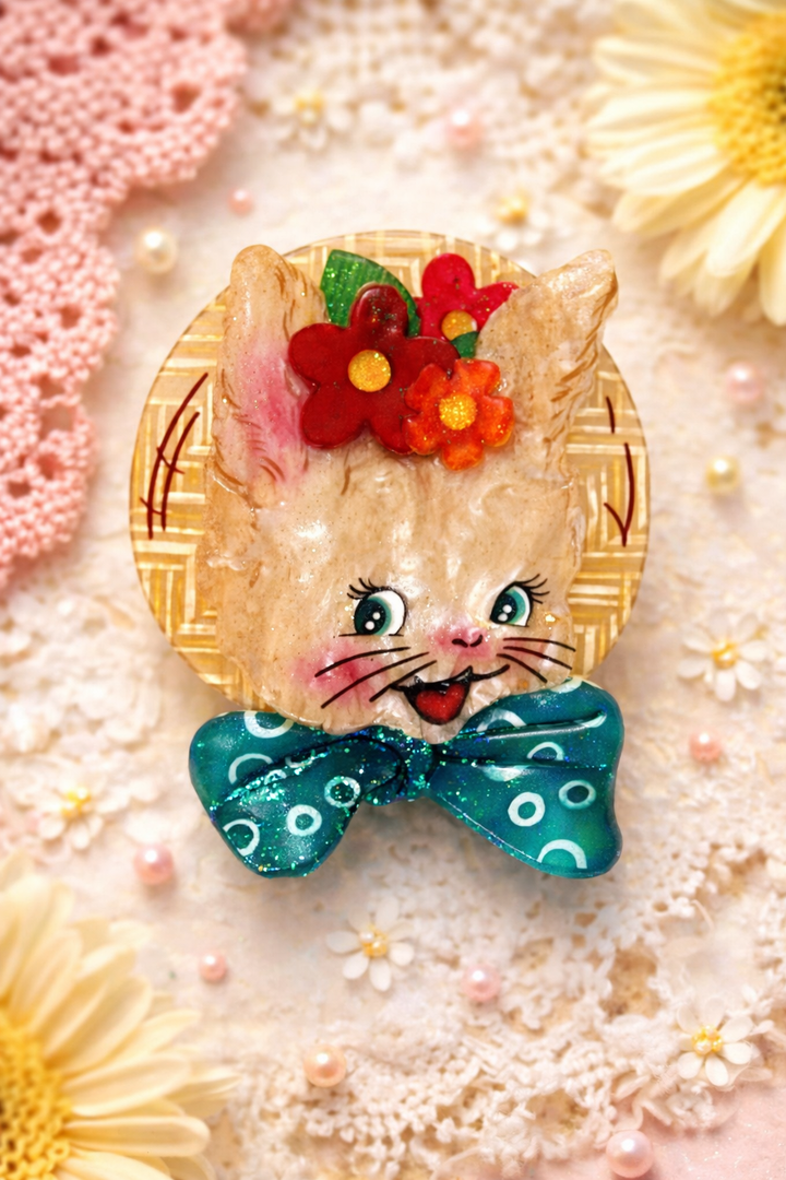 Bunny Bloom Brooch by Lipstick & Chrome – view 5