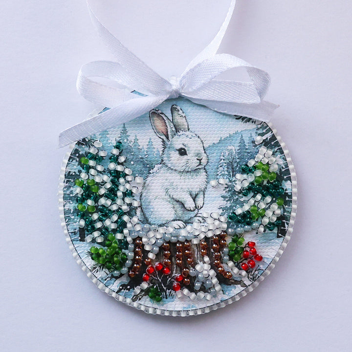 By the Christmas Tree Bead Embroidery Decoration Kit by Abris Art ABT-062