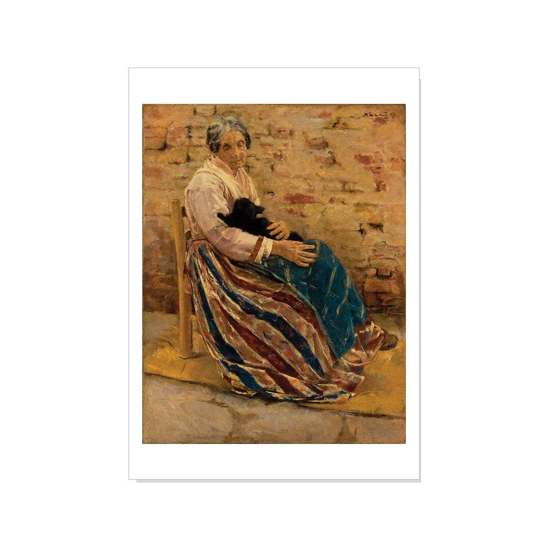 Liebermann - Woman with a Cat - Postcard