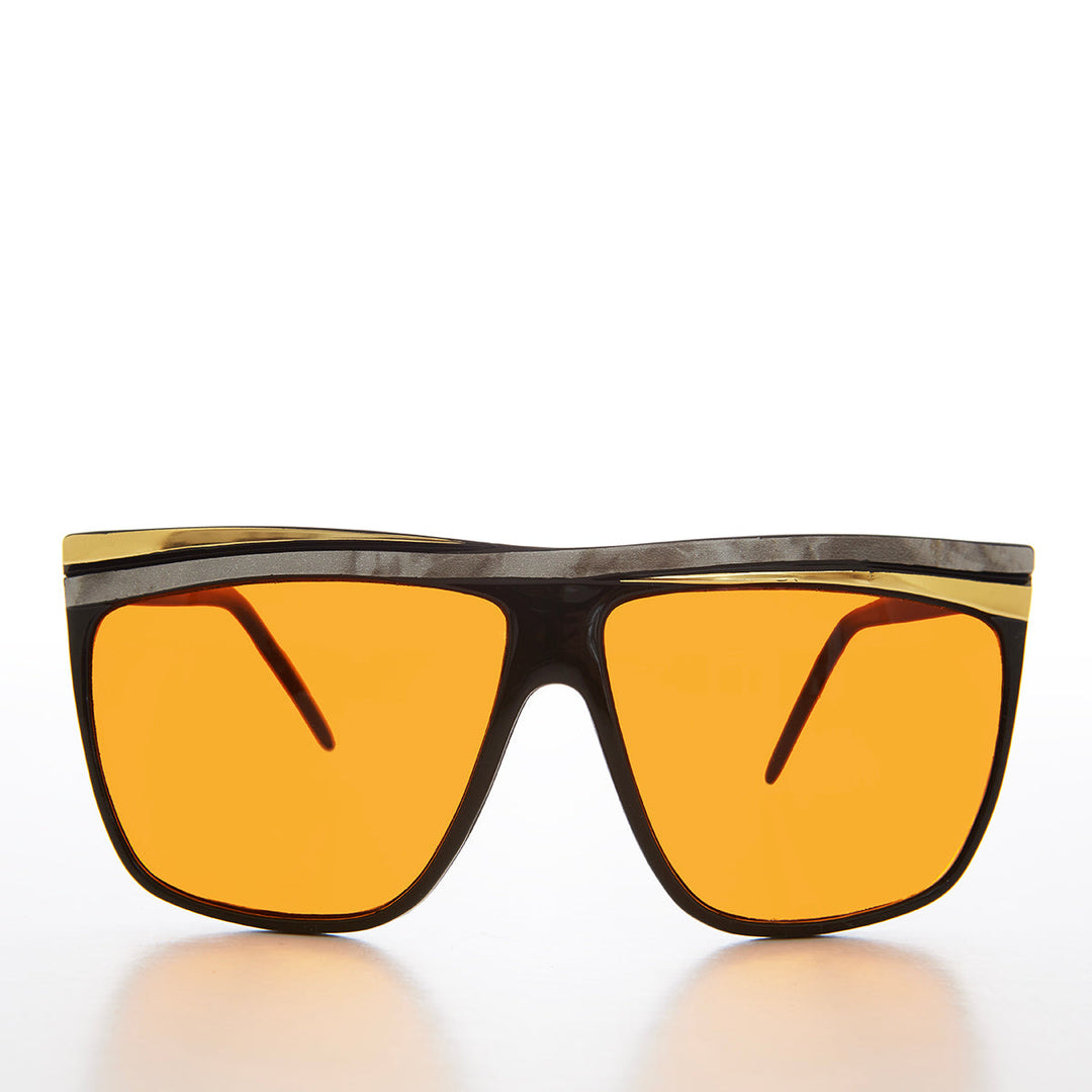 Women's 80s Large Sunglasses with Orange Lenses  - Carla