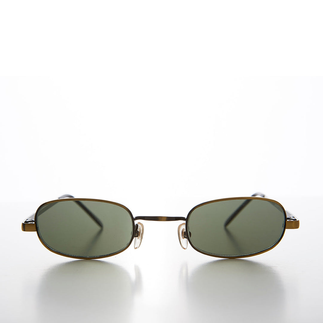 Tiny Half Frame Rectangular 90s Vintage Sunglass - Carson