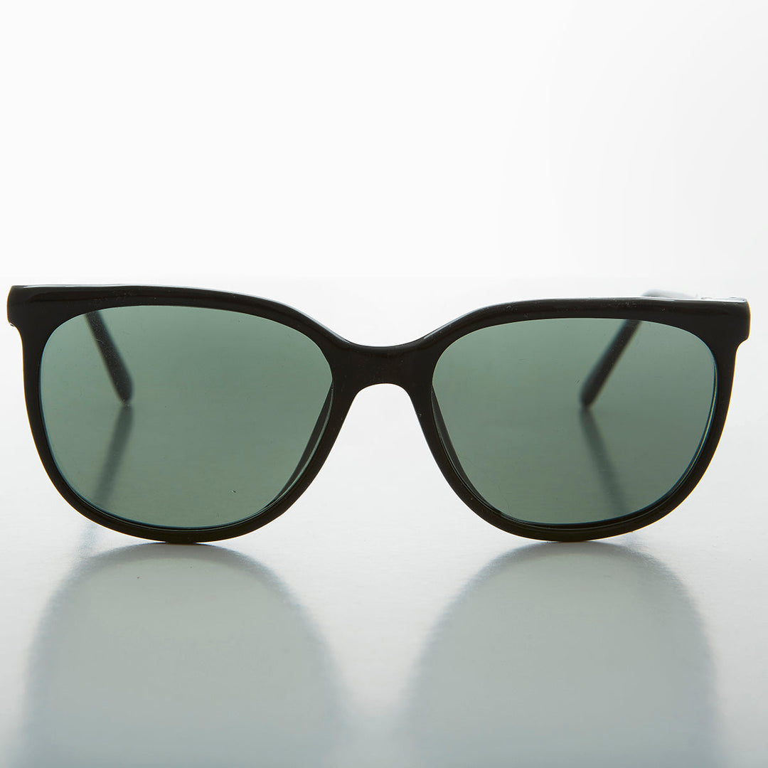 Rounded Square Classic Retro Sunglass with Glass Lens - Casey