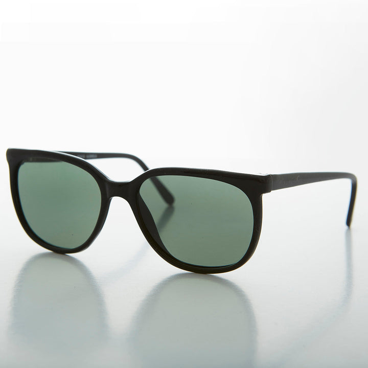 Rounded Square Classic Retro Sunglass with Glass Lens - Casey