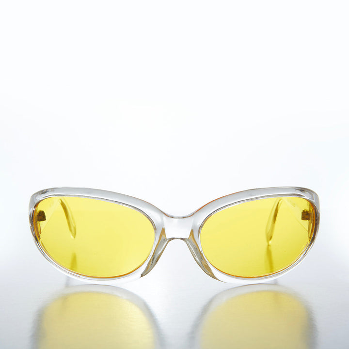 Wrap Around Yellow Lens Vintage Sunglasses - Chong