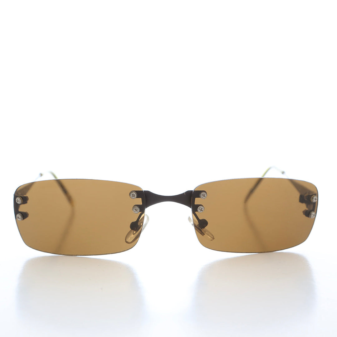 90s Rimless Rectangular Sunglasses - Cordy